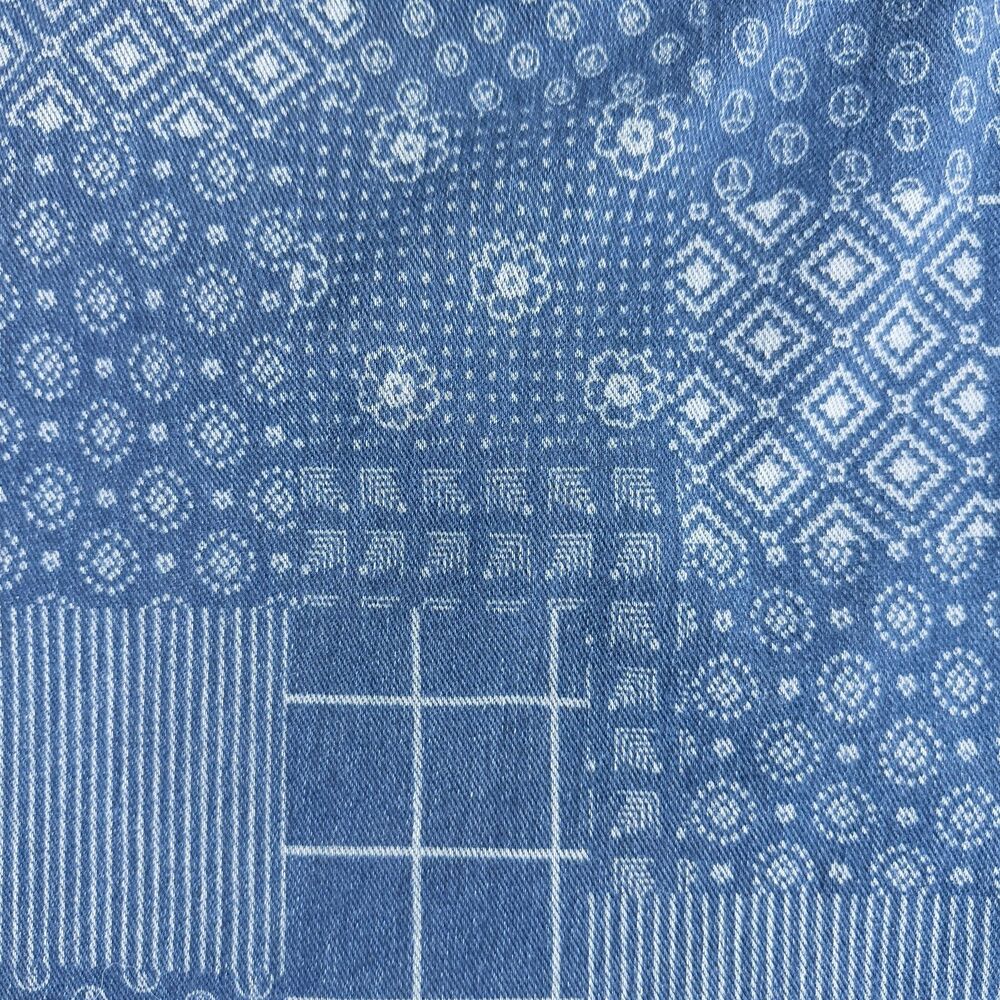 Lands End Indigo Patchwork Popover Heavyweight Sh… - image 8